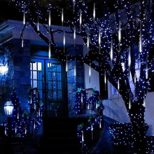 Cascata Bastão Led Natal Snowfall 8 Tubos Chuva Meteoro Cor Cor das luzes Branco quente 110V/220V - Alfashop