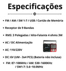 Rádio Portátil Bluetooth Pilha E Tomada Am Fm Usb Sw 110/220 - Alfashop