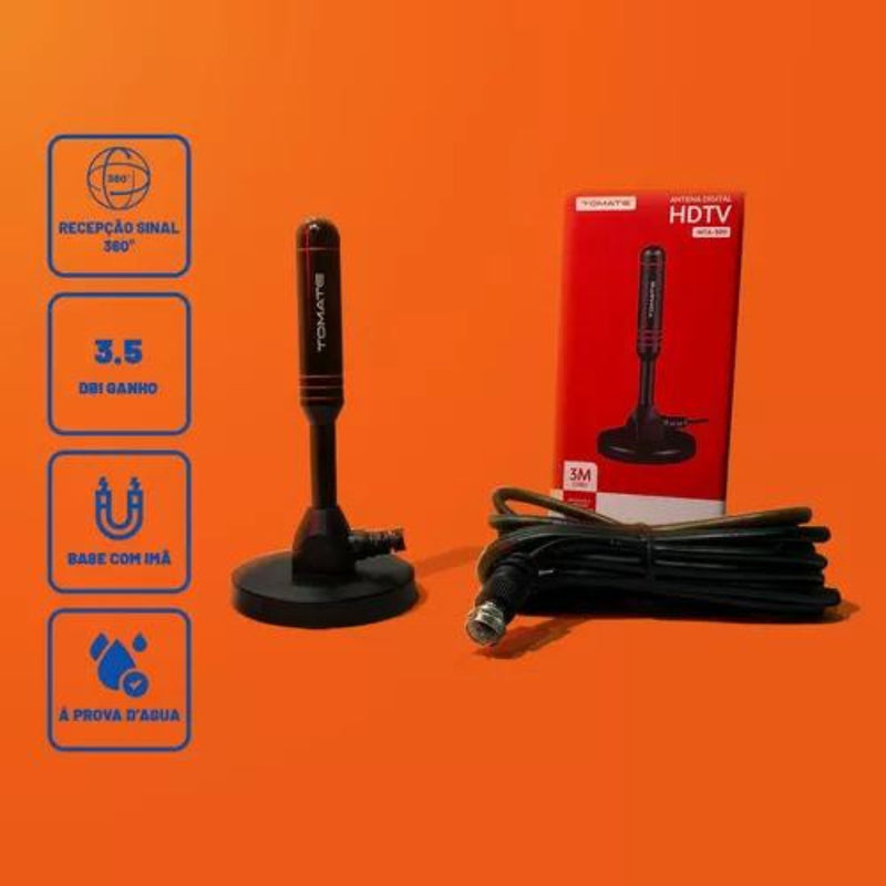 Antena Digital Interna Ima Tomate Mtv-3011 Hdtv Uhf Cabo 3m - Alfashop