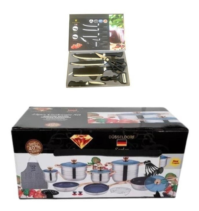 Jogo De Panelas Alemã - 29 Pçs - Anti-aderente Fogão Indução - Alfashop