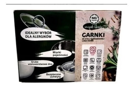 Jogo De Panelas 9 Peças Garnki Polonês De Aço Inoxidável - Alfashop