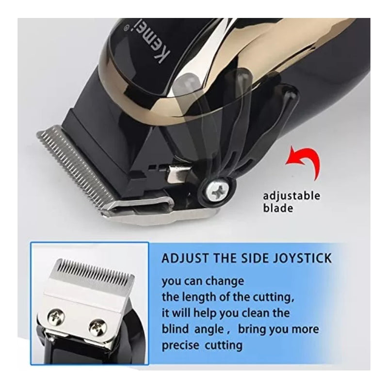 Maquina Profissional Cabelo E Barba Kemei Km-1933 Sem Fio - Alfashop