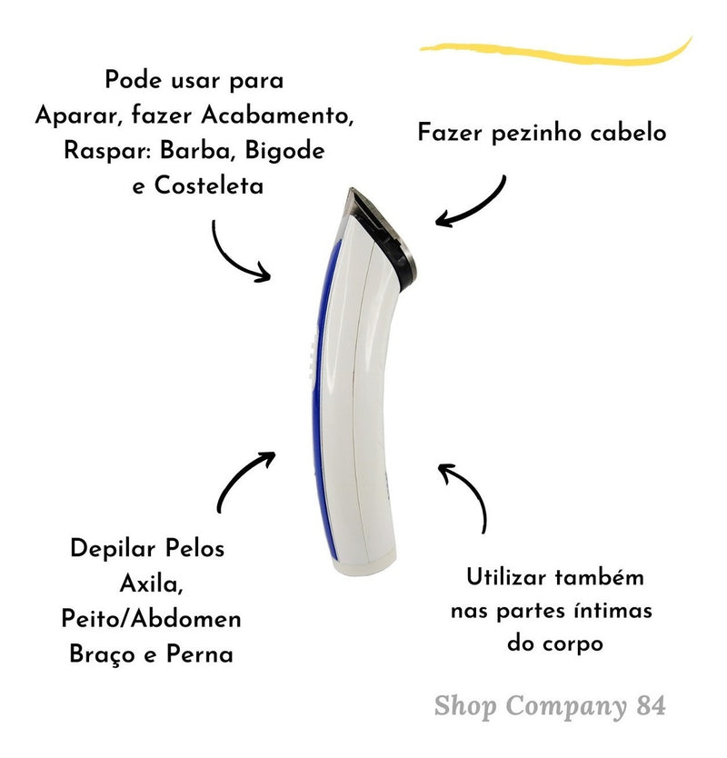 Máquininha Corta Cabelo Barbeador Peito Perna Pelos - Alfashop