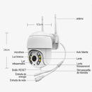 Câmera Externa Wi-Fi Smart Camera ABQ-A8 Ip Prova D'água Infravermelho HD Cor Branco Sem cartão - Alfashop