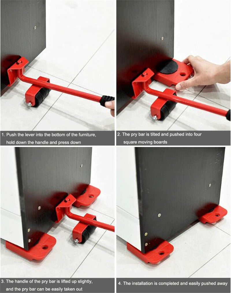 Arrasta Moveis Movedor Moveis Pesados Levantador Fácil 5pcs - Alfashop