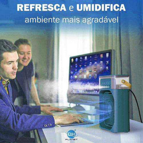 Mini Climatizador De Ar Com Reservatorio Para Agua E Gelo - Alfashop
