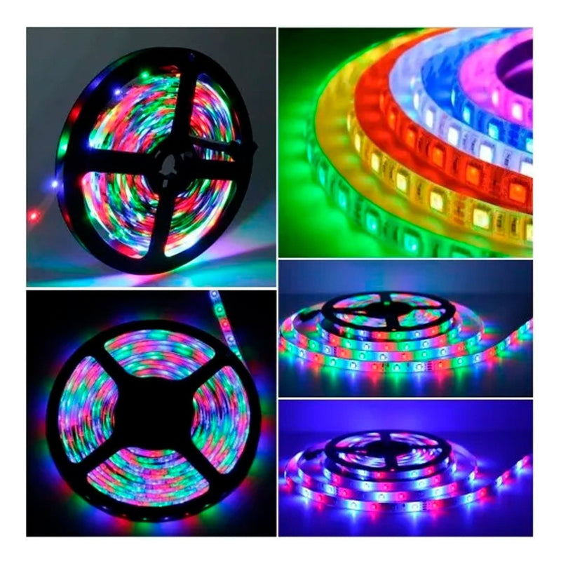 Fita Led Rgb 5050 5m A Prova D Água + Fonte Alimentação - Alfashop