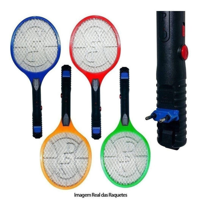 Kit 2 Raquetes Elétrica Mata Insetos Mosquito Pernilongos - Alfashop