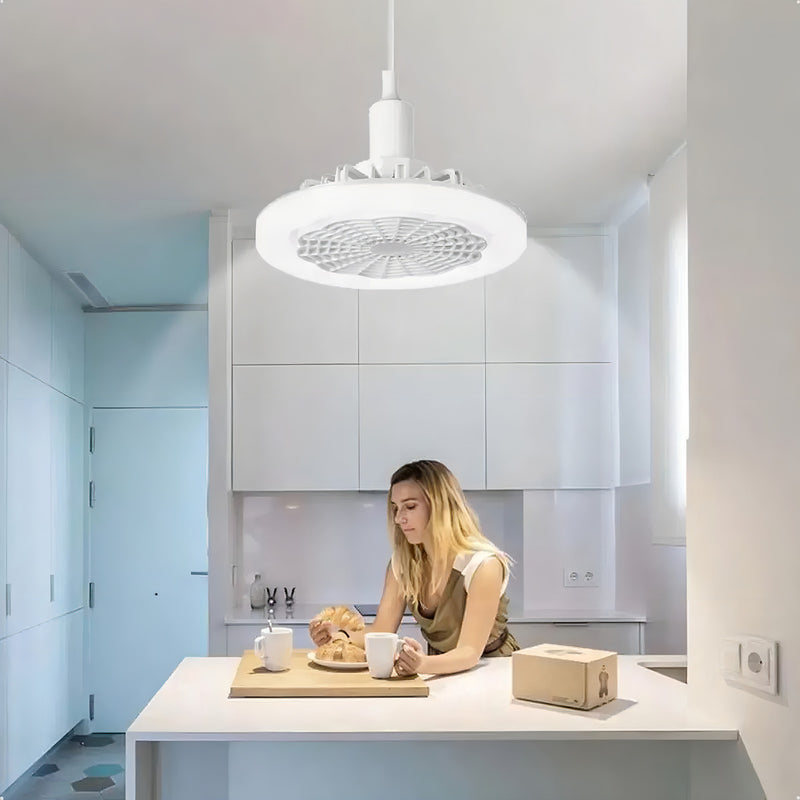 Ventilador Silencioso De Teto Lâmpada Luminária Led Rgb Bran Estrutura Branco - Alfashop