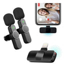 Kit 2 Microfone Lapela Sem Fio P/ iPhone Profissional 2 Em 1 Cor Preto - DR INFONET - Alfashop