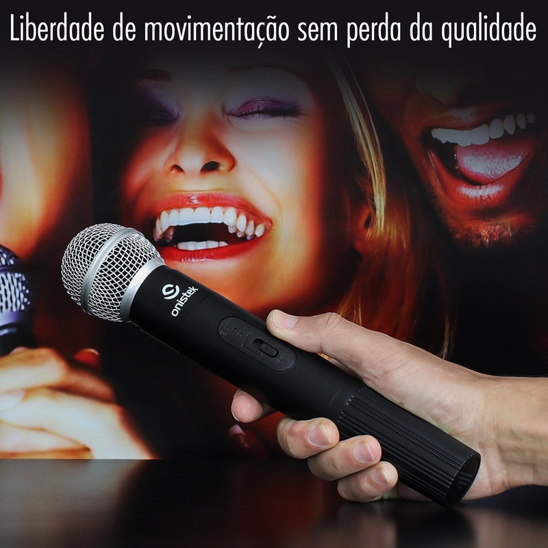 Microfone Profissional Sem Fio Duplo 2 Canais 30 Metros Vhf - Alfashop