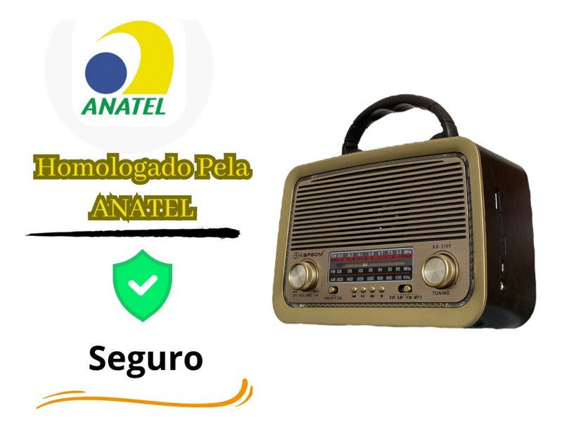 Radio Retrô Vintage Pilha E Tomada Bluetooth Am Fm Usb Mp3 - Alfashop