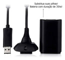 Kit 1 Bateria P/ Controle Xbox 360 + 1 Cabo Carregador 1.4m Voltagem de entrada 2.7v - Alfashop