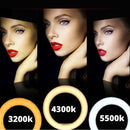 Ring Light Iluminador 8 Polegadas Tripé Com Suporte Celular Cor da estrutura Preto Cor da luz Branco frio, Branco Quente, Amarela 110V/220V - Alfashop