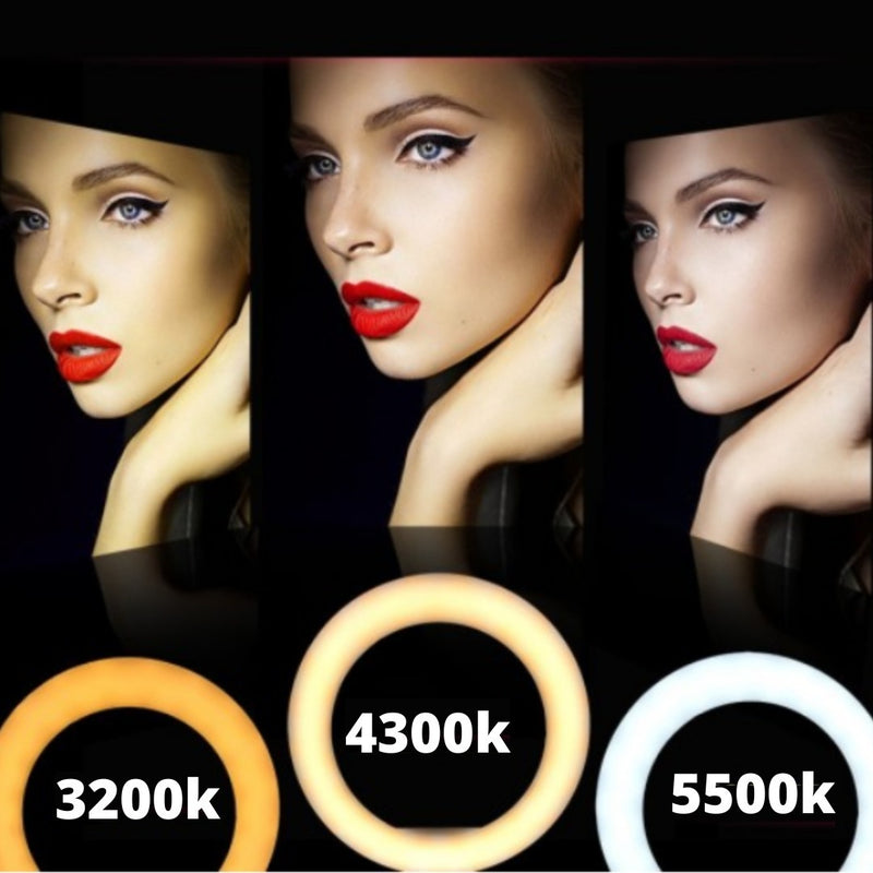 Ring Light Iluminador 8 Polegadas Tripé Com Suporte Celular Cor da estrutura Preto Cor da luz Branco frio, Branco Quente, Amarela 110V/220V - Alfashop