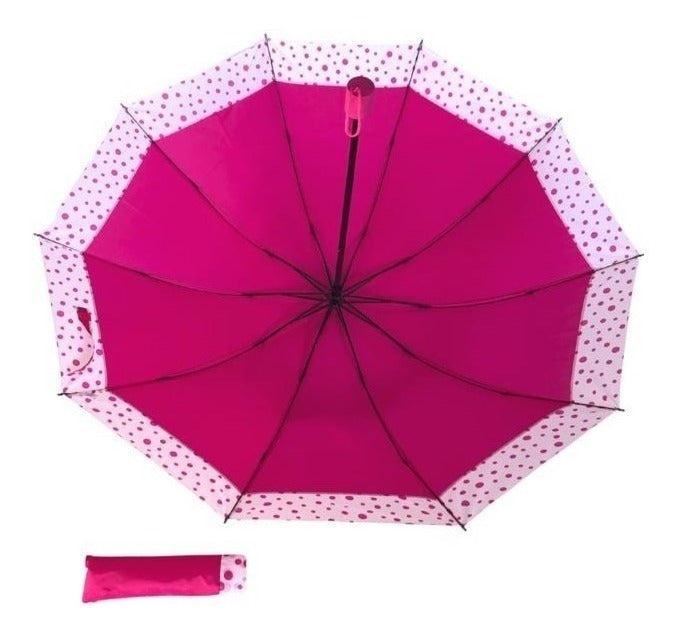 Sombrinha Grande 10 Varetas Poa Cabe Na Bolsa Cor Azul - Alfashop