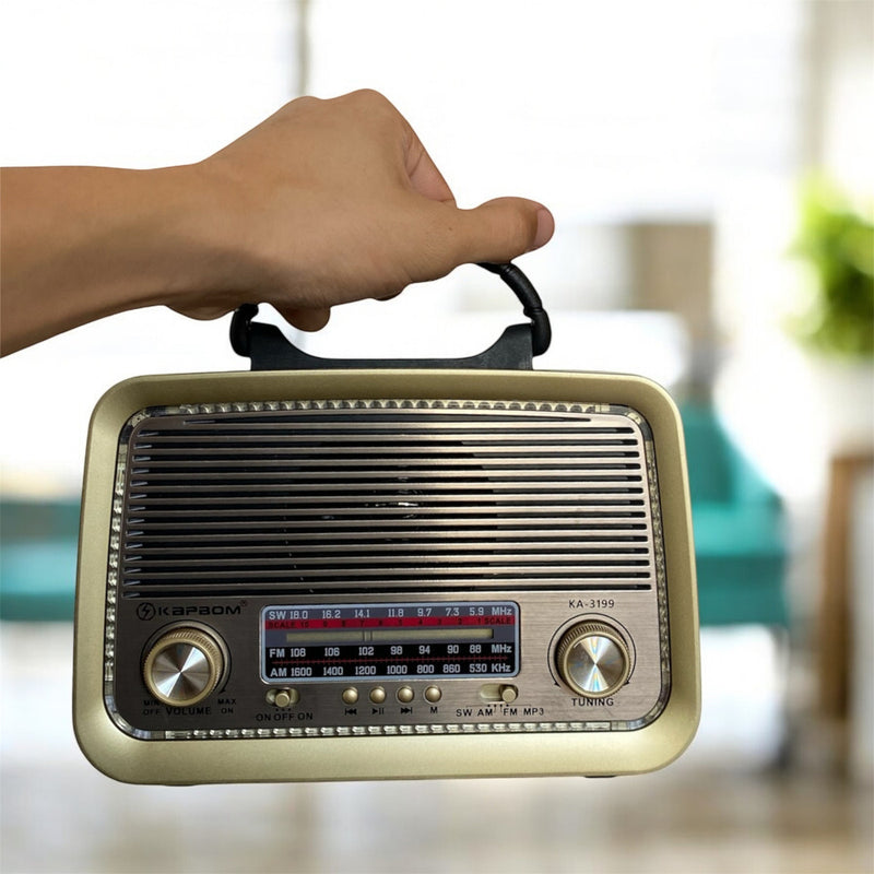 Radio Retrô Vintage Pilha E Tomada Bluetooth Am Fm Usb Mp3 - Alfashop