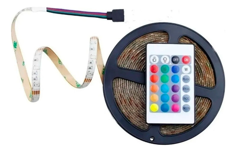 Fita Led Rgb 5050 5m A Prova D Água + Fonte Alimentação - Alfashop