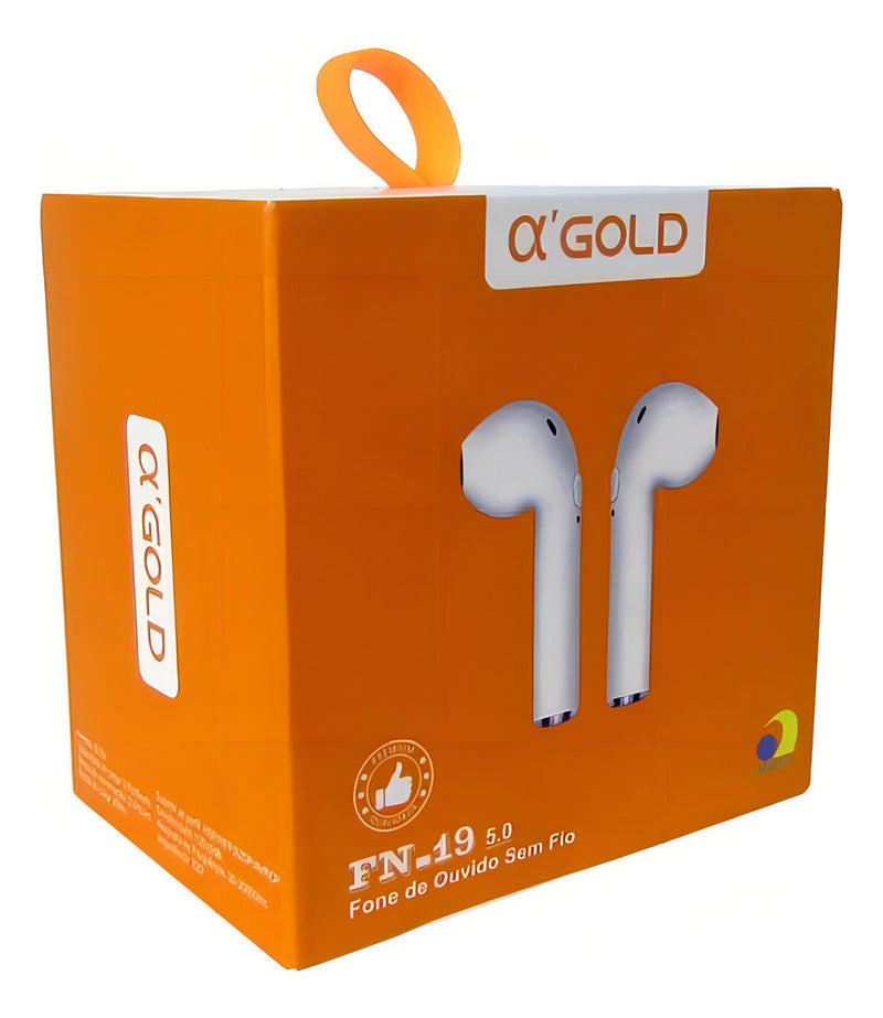 Fone De Ouvido In-ear Sem Fio Bluetooth Cor Branco - Alfashop