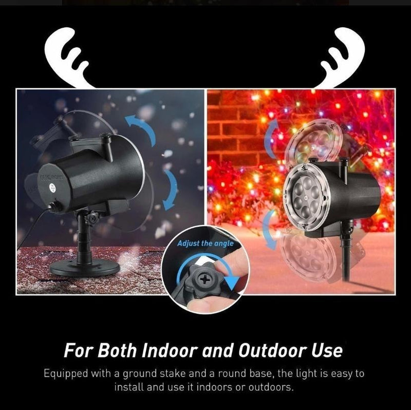 Projetor Natal Led Natalino Desenhos Laser Espeto Jardim - Alfashop