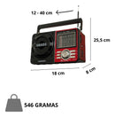 Rádio Portátil Bluetooth Pilha E Tomada Am Fm Usb Sw 110/220 - Alfashop