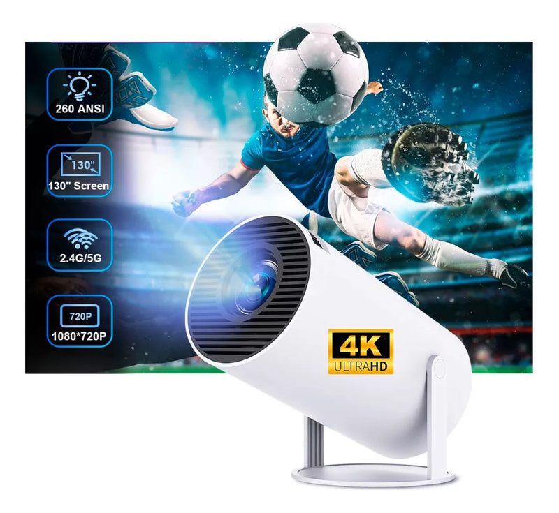 Mini Projetor Smart 4k Portátil Wifi Bluetooth Ultra Hd Hy300 Cor Branco110v/220v - Alfashop