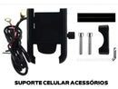 Suporte Celular Moto Em Alumínio C/ Tomada Usb Waze/gps/apps - Alfashop