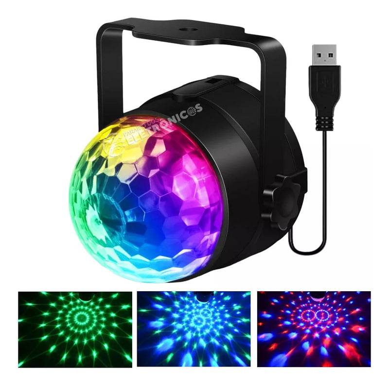 Globo De Luzes Para Festa Luz De Led Rgb Giratória Decoração - Alfashop
