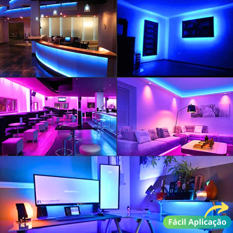 Fita Led Rgb 5050 5m A Prova D Água + Fonte Alimentação - Alfashop