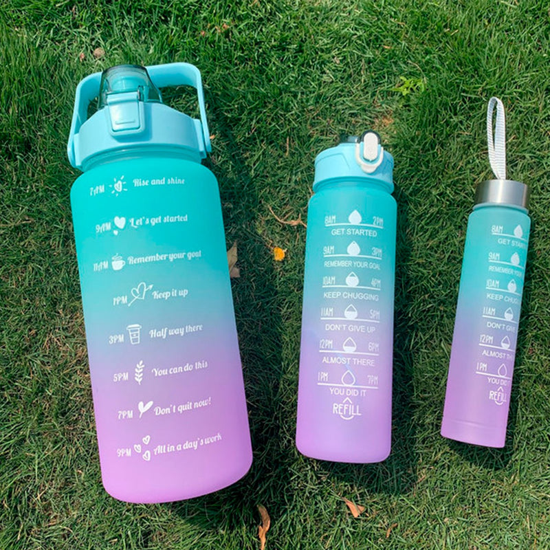 Kit 3 Garrafas Água Lançamento Galão Squeeze 2l 900ml 500 - Alfashop