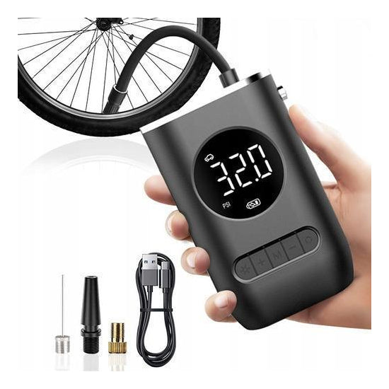 Bomba de pneu Car Air Pump sem fio 150 PSI luz de emergência LED com bateria recarregável de 4000 mAh - Alfashop