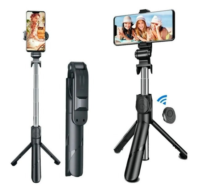 Tripé Celular Bastão Selfie Bluetooth IUNIT XT-02 Cor Preto - Alfashop