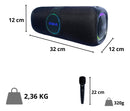 Caixa De Som Potente 120w Rms Karaoke Sem Fio Com Microfone - Alfashop