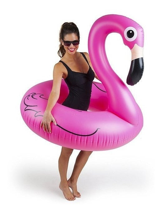 Linda Boia Inflável Flamingo 120cm Grande Para Adultos - Alfashop