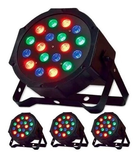 Kit 4 Canhão Refletor 18 Led Dmx Display Digital - Alfashop
