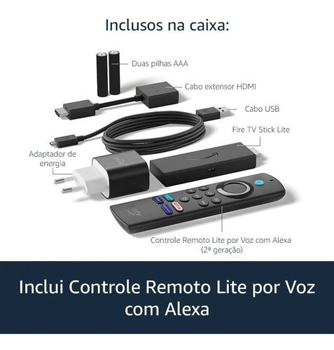 Fire Tv Stick Lite 2ª Geração Alexa Amazon Bivolt - Alfashop