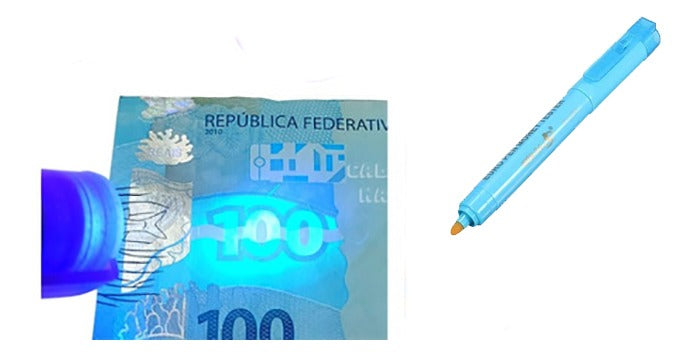 Kit Com 10 Canetas P/ Identificar Notas Dinheiro Falsas - Alfashop