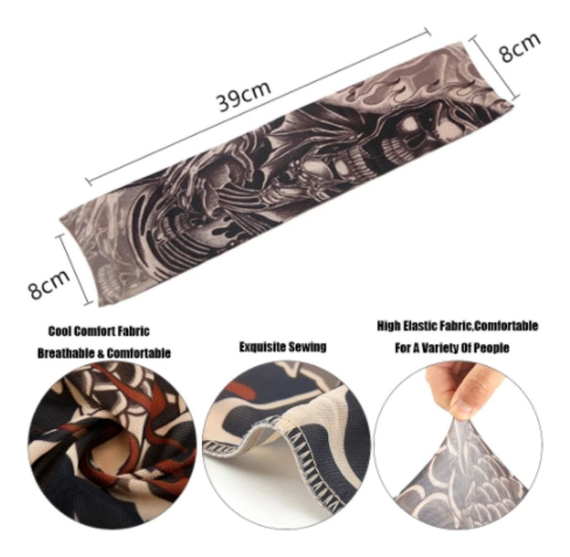 Tatuagem Manga Falsa O Par Manguito Fake Tattoo Segunda Pele - Alfashop