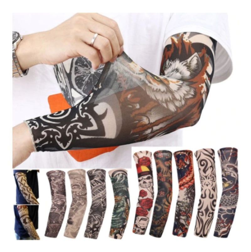 Tatuagem Manga Falsa O Par Manguito Fake Tattoo Segunda Pele - Alfashop