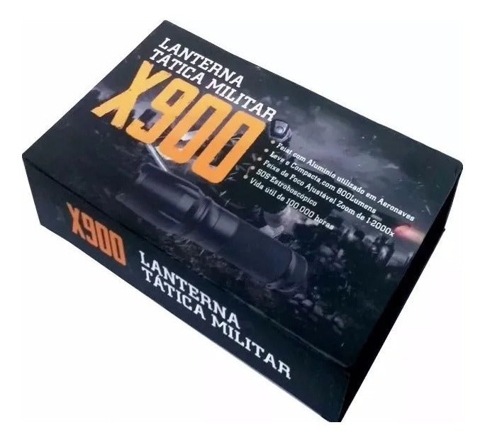 Lanterna Tática Militar Recarregável C/ Zoom Forte Lanterna Preto Luz Branco - Alfashop