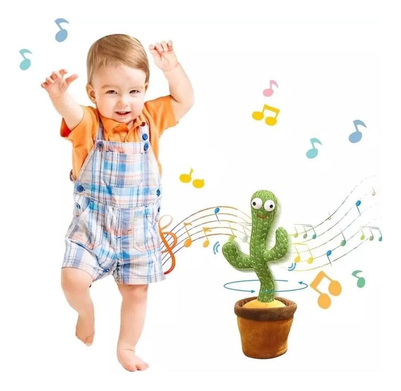 Cacto Pelúcia Dançarino Dançante Toca Musica Repete Sua Voz e Fala - Alfashop