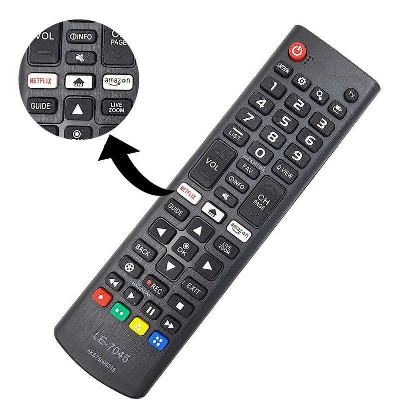 Controle Remoto Para Smart Tv LG 32/43/49/50/55/65 Lelong LE-7045 - Alfashop