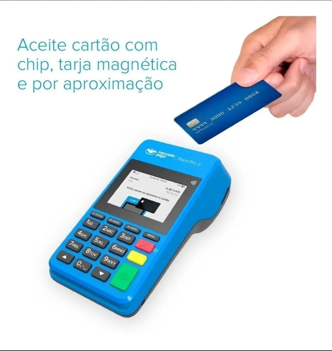 Maquininha De Cartão Mercado Pago Point Pro Wi-fi E Chip - Alfashop