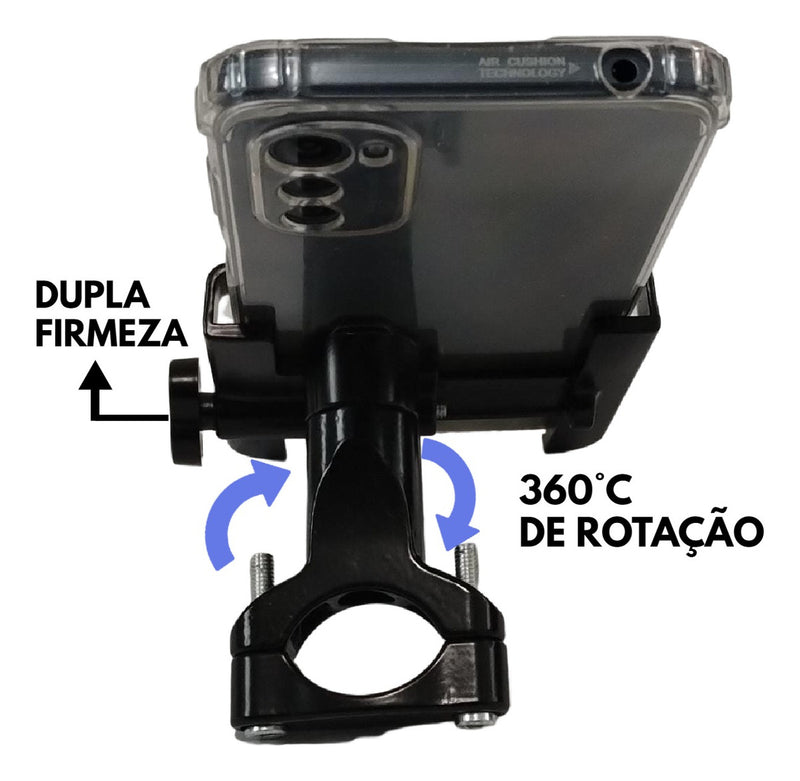 Suporte Celular iPhone Moto Bike Giratorio 360 Em Aluminio - Alfashop
