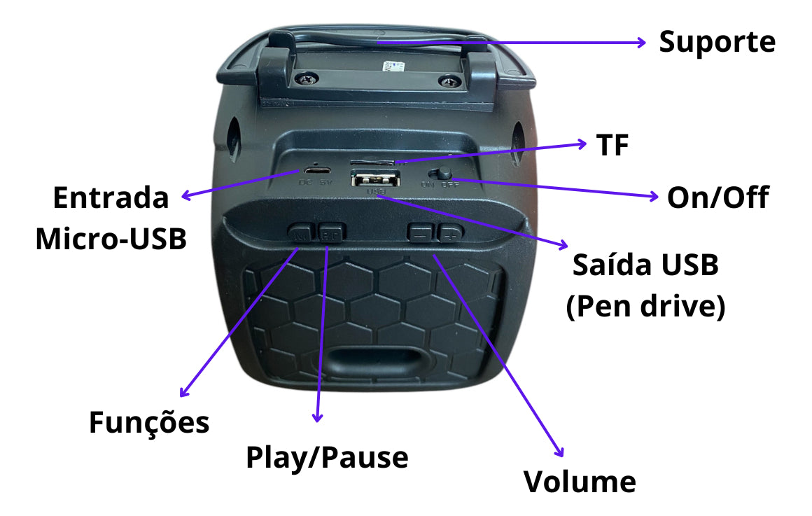 Caixa De Som 8w Bluetooth Potente Suporte Celular Portátil - Alfashop