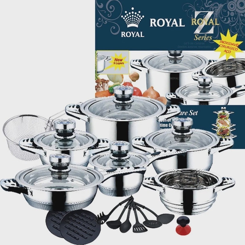 Jogo De Panelas Alemã Aço Cirúrgico 23 Peças 9 Camadas - Alfashop