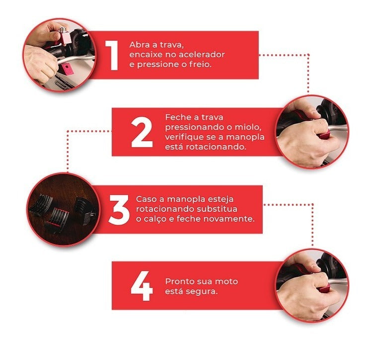 Trava Para Moto De Manete E Manopla Tecklock - Alfashop