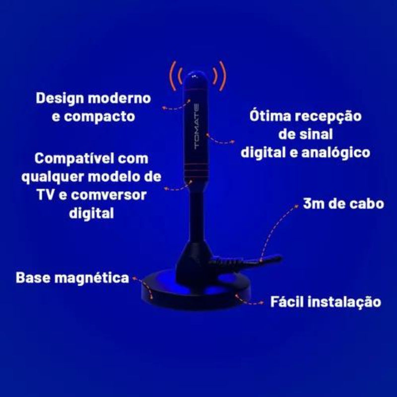 Antena Digital Interna Ima Tomate Mtv-3011 Hdtv Uhf Cabo 3m - Alfashop