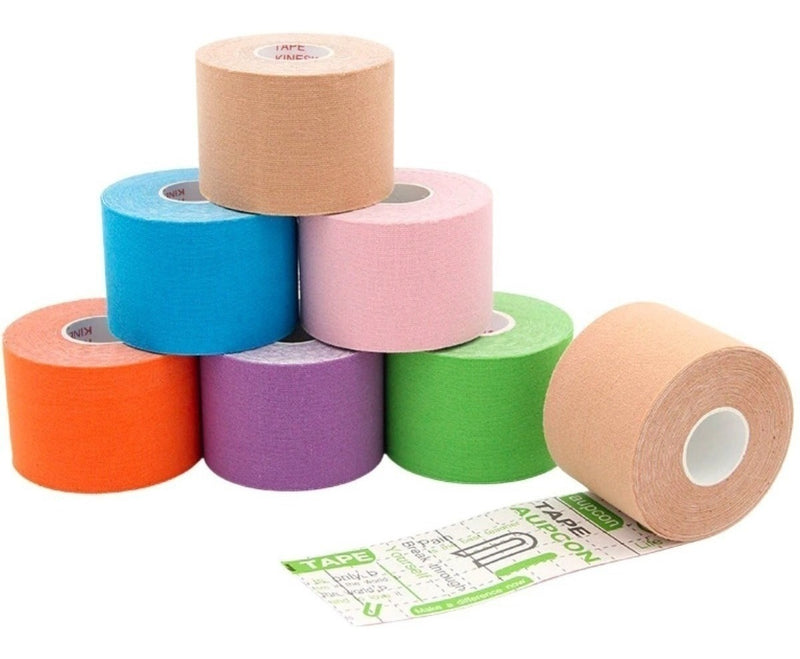 5x Fita Bandagem Elástica Adesiva Kinesio Tape Dor Muscular - Alfashop