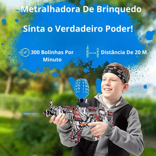 Arma Bolinha De Gel Metralhadora Elétrica Automática Arminha - Alfashop